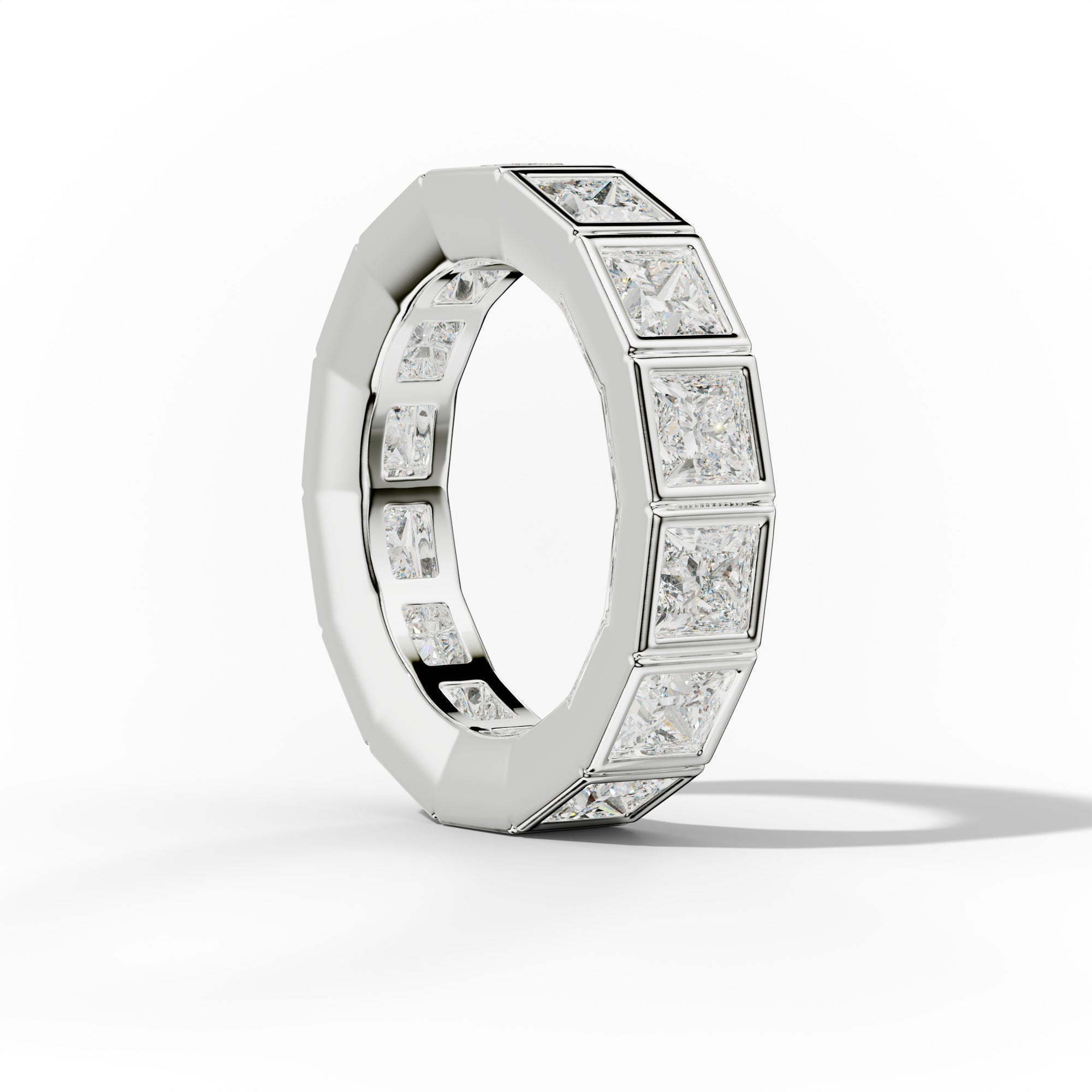 5.0 Carat Bezel Set Princess Cut Diamond Eternity Band